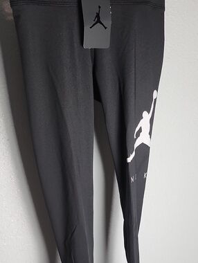 Nike Black Leggings with White Jumpman Graphic